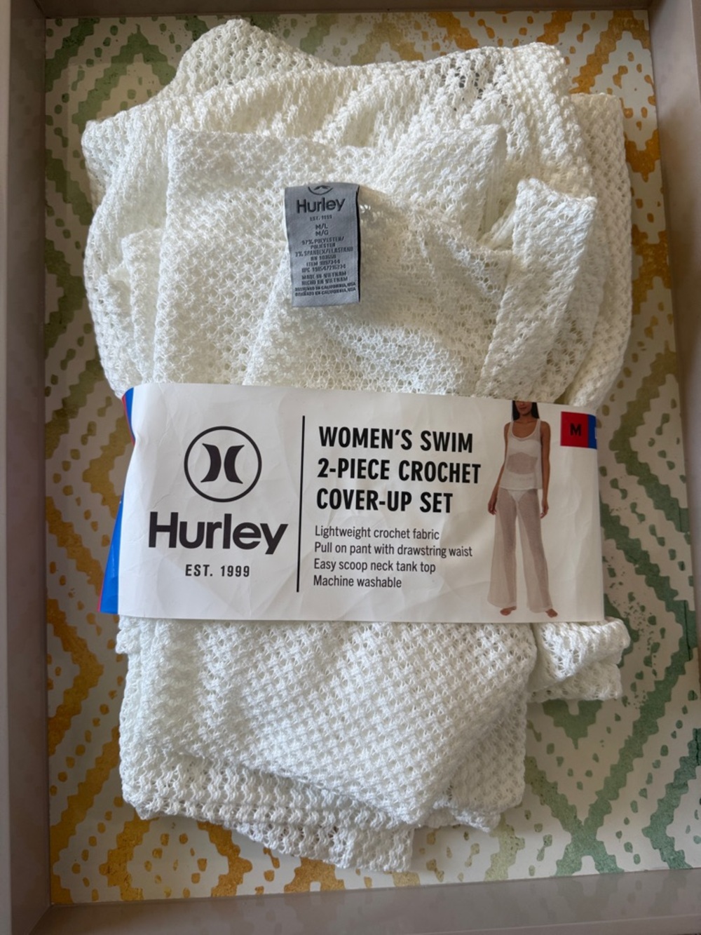 Hurley White Crochet Women's 2-Piece Swim Cover-Up Set